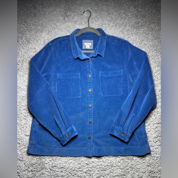 L.L. Bean Tops - LL Bean Jacket Womens Extra Large Corduroy Button Up Shacket Soft Cozy Outdoors